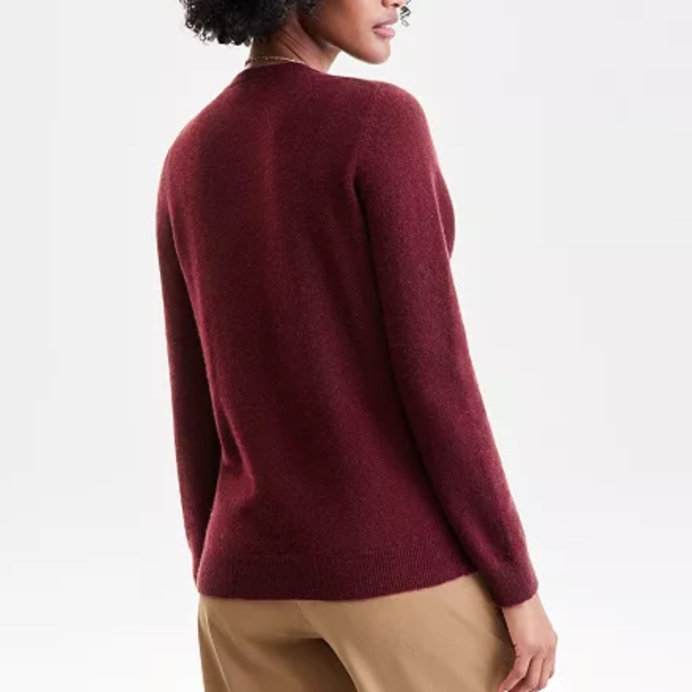 Charter Club Women's Scoop Neck Sweater in Burgundy - Picture 2 of 6